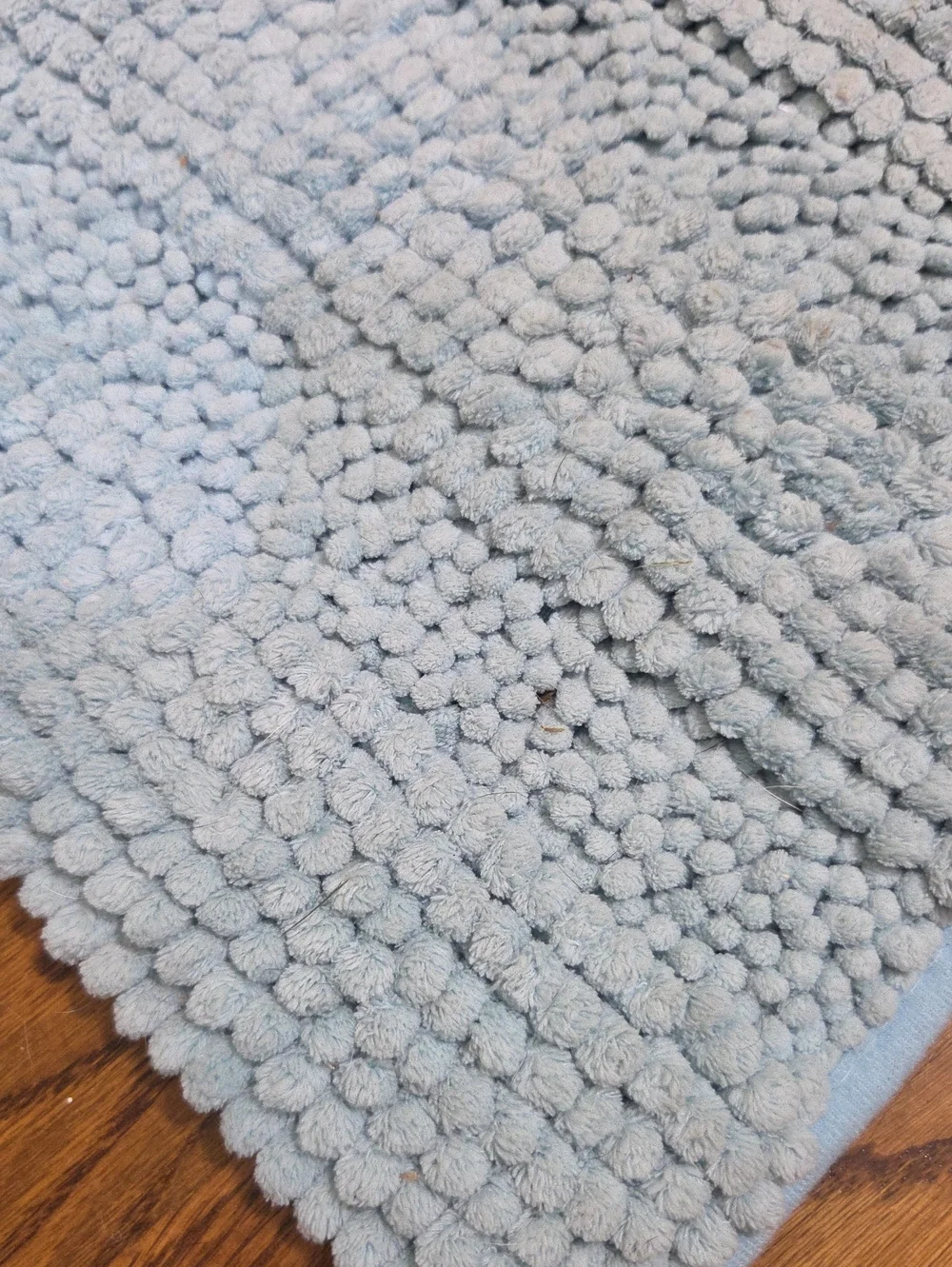 Light Blue Chenille Bath Rug - Unbranded